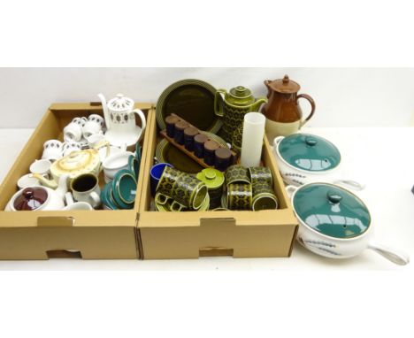 Paragon 'Symmetra' coffee set for six settings, Hornsea 'Green Heirloom' coffee set with dinner plates, Hornsea 'Blue Heirloo