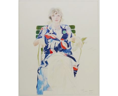 'Celia - Carennac August', four-colour print after David Hockney (British 1937-) 63cm x 54cm Condition Report Click here for 