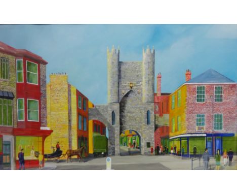 Monk Bar York, 20th century gouache signed and dated 1993 by L R Maulson 41cm x 66cm Condition Report Click here for further 