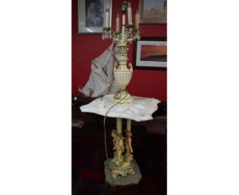 Unusual cherub lamp table