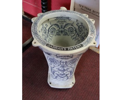 Victorian blue and white toilet Darrah's patent by E R Stokes of Great Malvern