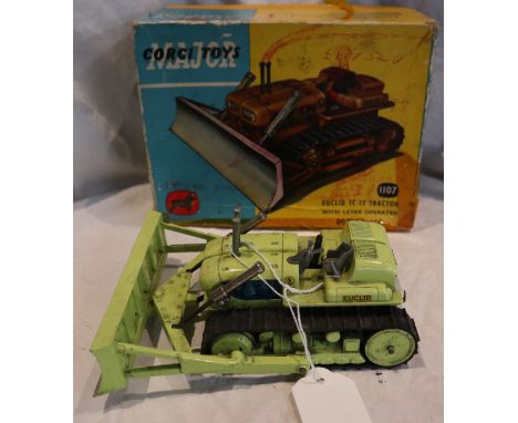Corgi TC12 tractor with dozer blade in lime green with original box