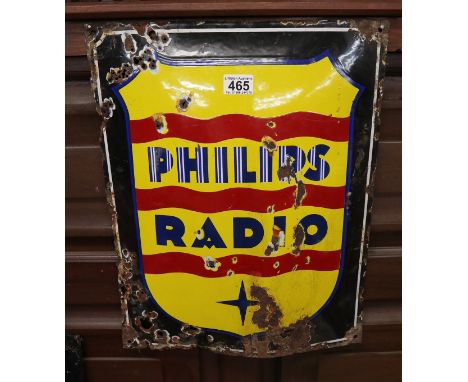 Original Philips Radio enamel sign - 49cm x 39.5cm