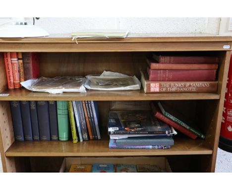 Collection of books to include history of transport, hunting books and hunting engravings