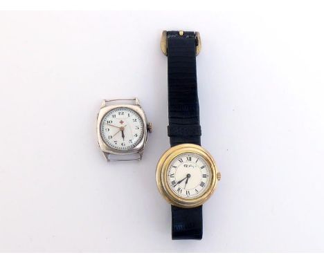 ROY KING, a 1970s silver gilt manual wind wristwatch, hallmarked London 1975, the circular dial with black Roman numerals, 30