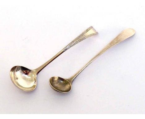 A George III silver bead-edged condiment spoon of ladle form by Hester Bateman, London, circa 1780 (maker's mark and lion pas