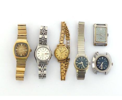 SEIKO, a mixed lot of lady's stainless steel wristwatches, including three HI-BEAT automatic examples, and three manual wind 