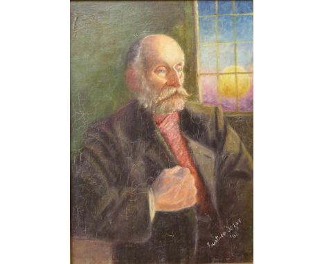 Eustace A. Tozer (1869 - 1931), half length portrait of Count Yiltman, oil on canvas, dated '08, framed