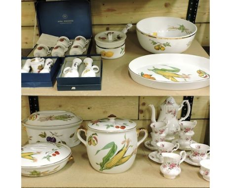A collection of Royal Worcester Evesham pattern dinner wares to include tureens and serving dishes, some boxed, together with