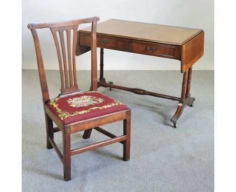 A Regency style sofa table, 94cm, together with a George III chair