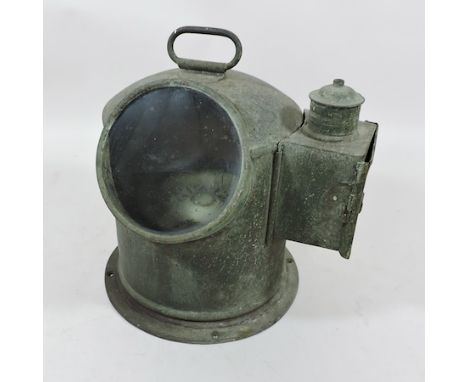 An early 20th century metal life boat compass, 27cm tall