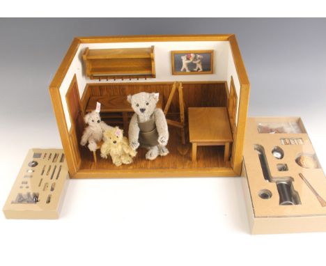 A limited edition Steiff centenary 'Teddy Bear Workshop', numbered 503 of 1902, comprising a large bear and two small bears i