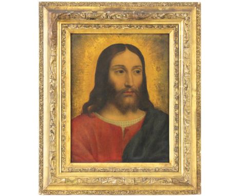 A portrait of Jesus Christ, Flemish school, 16/17th C. Oil on copper. Framed. Dim.: 37 x 29 cm, 54x46 cm framed.