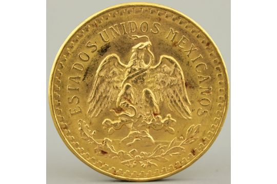 A Gold Coin 50 Pesos Estados Unidos Mexicanos 1821 1947 37 5 Gr Of Pure Gold