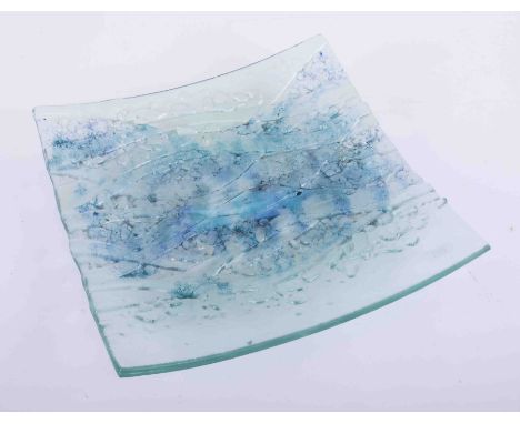 Jo Downs, a square art glass dish, 30cm x 30cm, circa 2009/2010.