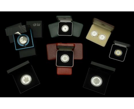 Elizabeth II, silver Proof Five Pounds (3), 2012, 2015 (2, one Piedfort); silver Proof Piedfort Two Pounds (4) 1989 (2), 1998