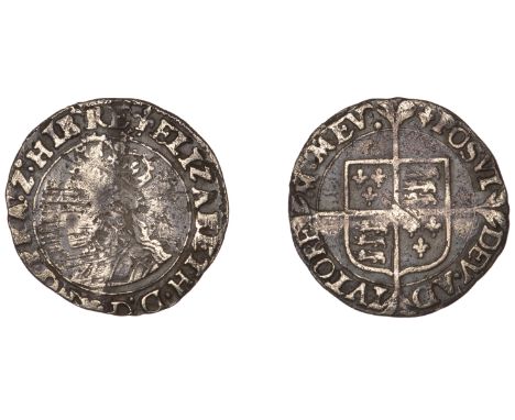 Elizabeth I (1558-1603), First issue, Halfgroat, mm. lis, bust 1G, wire-line inner circles, 0.91g/3h (N 1987; S 2552). Crease
