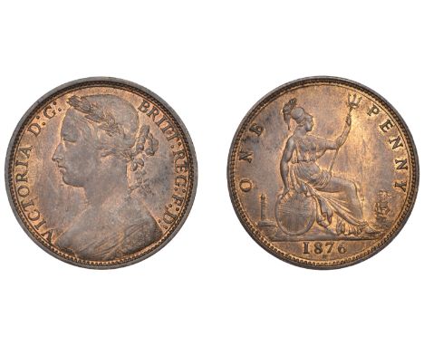 Victoria (1837-1901), Penny, 1876h, dies Lm (Gouby K; Bamford 96; F 89 [8+K]; BMC 1708; S 3955). Clash-marks below chin, extr