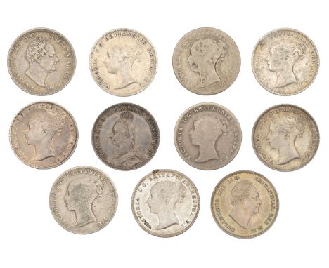 William IV, Groat, 1836 (S 3837); together with other Britannia Groats (10), 1837-88, including 1848 [11]. First extremely fi