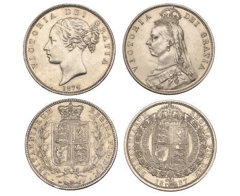 Victoria, Halfcrowns (2) 1876, 1887 (S 3889, 3924) [2]. First very fine but cleaned, second extremely fine, wiped on obverse 