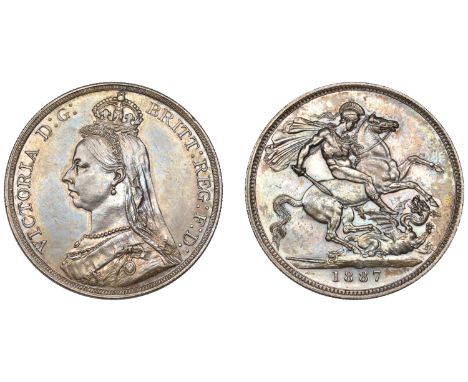 Victoria (1837-1901), Crown, 1887 (ESC 2585; S 3921). A few light marks, otherwise extremely fine, dark toned  £150-£180