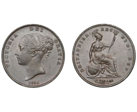 Victoria (1837-1901), Penny, 1854, ornamental trident (BMC 1507; S 3948). A few surface marks, extremely fine, dark patina  £