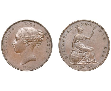 Victoria (1837-1901), Penny, 1853, plain trident (BMC 1504; S 3948). Surface marks, otherwise good very fine, scarce  £150-£1
