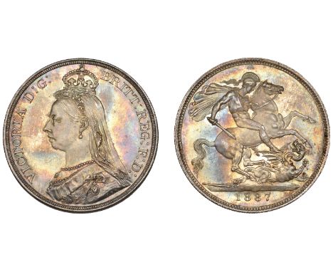 Victoria (1837-1901), Crown, 1887 (ESC 2585; S 3921). A few light surface marks, otherwise extremely fine, bright attractive 