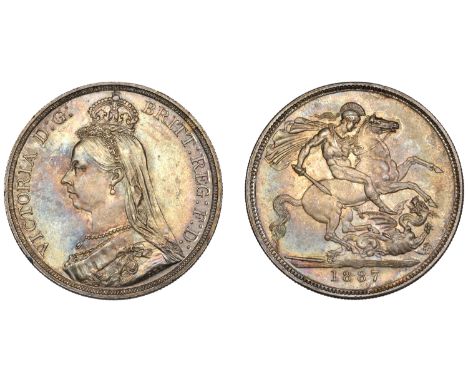 Victoria (1837-1901), Crown, 1887 (ESC 2585; S 3921). A few light rim marks, otherwise extremely fine, bright attractive toni