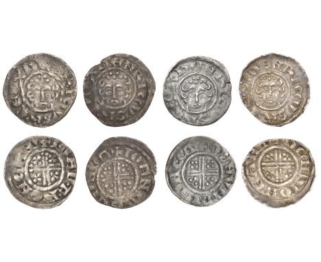 Henry III (1216-1272), Pennies (4), all Canterbury, class VIIb2, Henri, henri on cant, 1.46g/4h (SCBI Mass 1983), class VIIb3