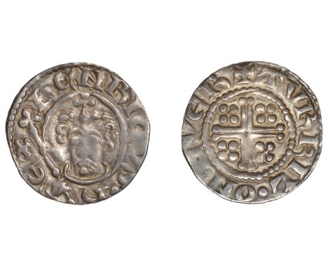 Henry II (1154-1189), Penny, class Ib1, York, Turkil, tvrkil · on · ever, curls 2/5, 1.26g/1h (SCBI Mass 579, same obv. die; 