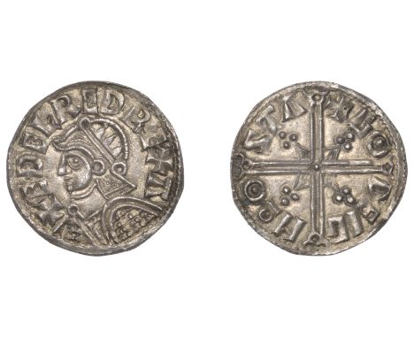 Æthelred II (978-1016), Penny, Helmet type, Stamford, Goddæg, godeig mωo sta, 0.98g/12h (SCBI Ashmolean 605; cf. BEH 3489; N 