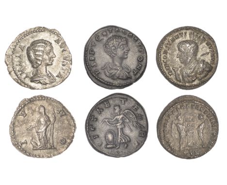 Roman Imperial Coinage, Julia Domna, Denarius, Rome, 196-211, rev. Juno standing left, holding patera, 2.93g (RIC 559; RSC 82