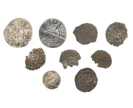 Edward IV, Second reign, Halfpenny, London, mm. unclear, 0.29g/9h (S 2137); together with other hammered coins (8) [9]. First