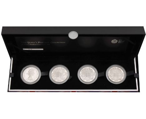 Elizabeth II (1952-    ), Queen’s Portrait Collection, silver Proof Piedfort set, 2013, comprising Five Pounds (4) (S PSS61) 