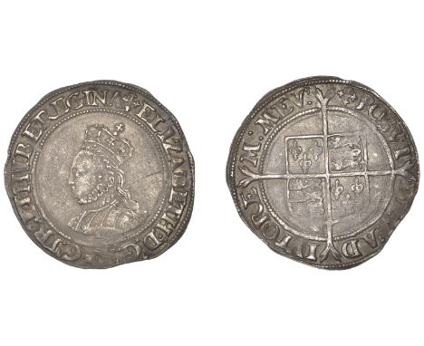 Elizabeth I (1558-1603), Second issue, Shilling, mm. cross-crosslet, bust 3Cvi, reads ang fr et hib, 5.94g/2h (BCW CC-5Cvi:CC