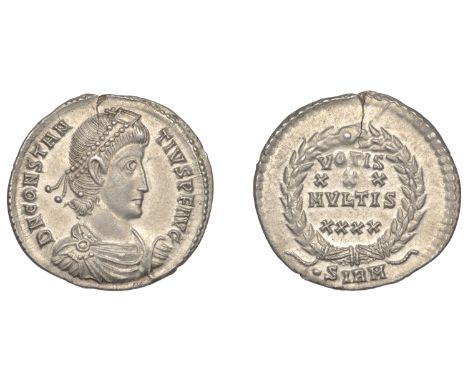 Roman Imperial Coinage, Constantius II, Heavy Siliqua, Sirmium, 351-5, pearl-diademed, draped and cuirassed bust right, rev. 