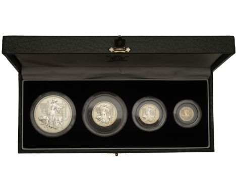 Elizabeth II (1952-    ), Britannia silver Proof set, 2001, Two Pounds to Twenty Pence (5) (S PBS03) [5]. As struck, light pe