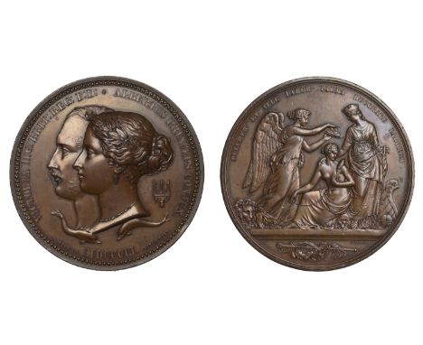 Great Exhibition, Hyde Park, 1851, Juror’s Medal, a copper award by W. Wyon and G.G. Adams, conjoined busts of Victoria and P