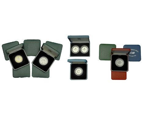 Elizabeth II, silver Proof Two Pounds (12), 1986, 1989 (2), 1995 (2), 1996, 1999, 2003, 2005 (2), 2007 (2); silver Proof Pied