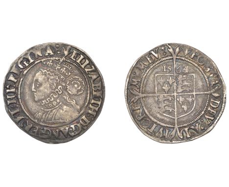 Elizabeth I (1558-1603), Third issue, Sixpence, 1564/2, mm. pheon, bust 3E, normal flan, Tudor rose, reads ang fr et hi regin