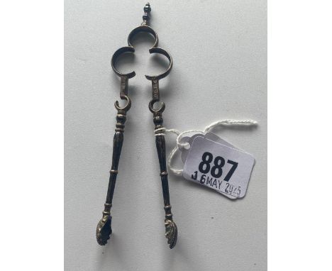 A pair of Victorian poker shaped sugar nips London 1853 by F H