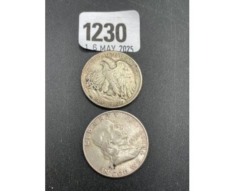 Silver USA  Franklin 1950 half dollar coin &amp; 1941 half dollar