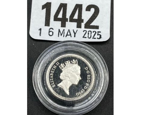 Queen Elizabeth five pence 1990, silver proof