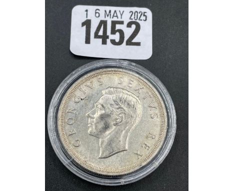 George VI  1948 South African silver five shillings, high grade