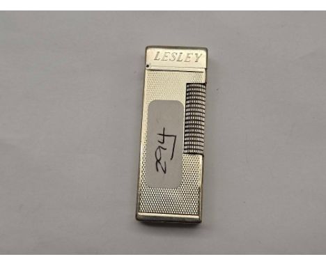 A DUNHILL lighter engraved LESLEY