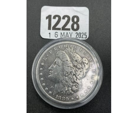 USA silver Morgan dollar coin 1880 O New Orleans