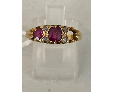 A ruby ring stone missing set in gold size M 2.4 gms