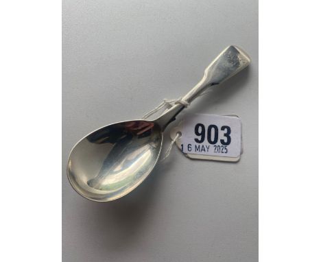 Early Victorian caddy spoon with oval bowl 1837 By J O