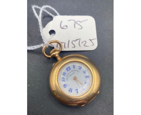 A PRETTY LADIES GOLD MOUNTED FOB WATCH BY VACHERON AND CONSTANTINE 18CT GOLD 21.8 GMS INC.